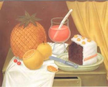 Fernando Botero : still life with cake